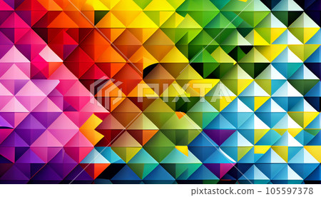 Generative AI, Rainbow Triangles - Abstract Background 105597378