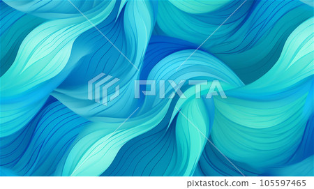 Generative AI, An abstract pattern with swirling lines in shades of blue and green 105597465