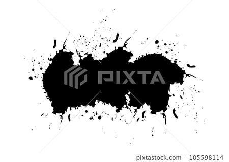 Watercolor black splash blood spatter spot liquid drop vector on white background 105598114