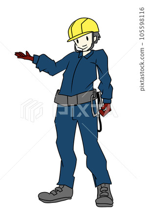信息站立姿勢工人工作服插畫 105598116