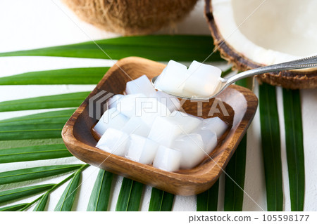Nata de coco served on a plate Nata de coco served on a plate 105598177