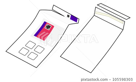 2D code, tape, mini envelope with copy 105598303