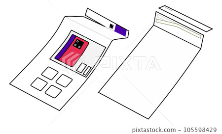 2D code, tape, mini envelope with copy 2D code, tape, mini envelope with copy 105598429