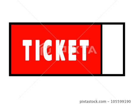 Vertical line on the right of a simple ticket red Vertical line on the right of a simple ticket red 105599190