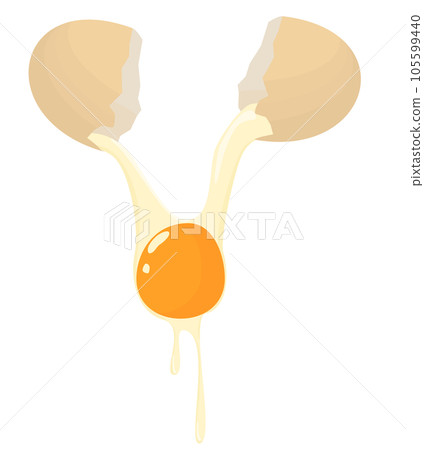 Illustration that breaks the shell and puts out the egg 105599440