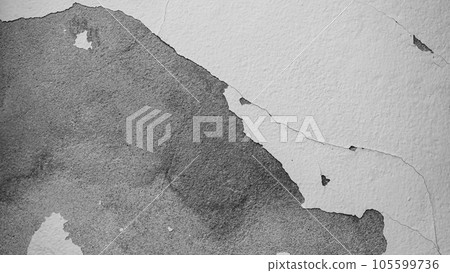 Old Plaster Texture Grey Cement Background,Aged Dirty Wall Rough Paint Vintage Design wallpaper Stone Backdrop,Broken Pattern structure Surface Crack Grey Color Floor,Free Space for Presentation. 105599736