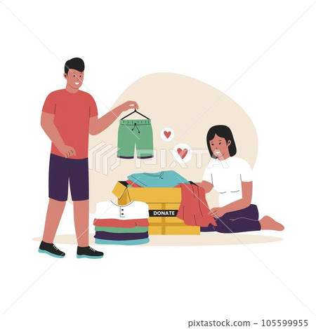 Hand drawn clothing donation concept illustration Hand drawn clothing donation concept illustration 105599955