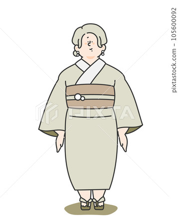 Illustration of a woman in a yukata Illustration of a woman in a yukata 105600092