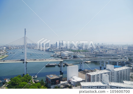 Osaka Port Osaka Tempozan JCT and Arena Osaka seen from the ferris wheel (east direction) (summer) Osaka Port Osaka Tempozan JCT and Arena Osaka seen from the ferris wheel (east direction) (summer) 105600700