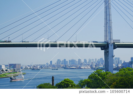 Osaka Osaka Port Scenery of the Tempozan Ohashi Bridge and the mouth of the Aji River seen from the ferris wheel (northeast direction) (summer) Osaka Osaka Port Scenery of the Tempozan Ohashi Bridge and the mouth of the Aji River seen from the ferris wheel (northeast direction) (summer) 105600714