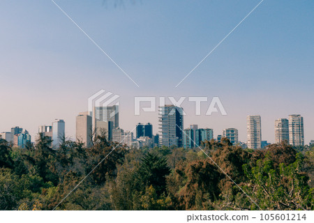 Mexico - fev 2022 panoramic view from Chapultepec to Mexico city Mexico - fev 2022 panoramic view from Chapultepec to Mexico city 105601214