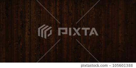 Background image of a horizontally long board wall with dark brown wood grain and knots Background image of a horizontally long board wall with dark brown wood grain and knots 105601388