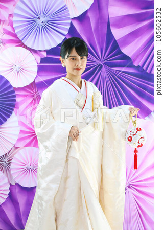 和服婚禮,和服照片婚禮,照相館拍攝,Shiromuku / Crested hakama 和服婚禮,和服照片婚禮,照相館拍攝,Shiromuku / Crested hakama 105602532