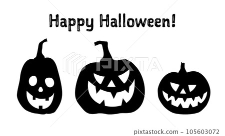 萬聖節南瓜，南瓜燈插圖（剪影） 105603072