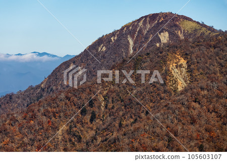 從丹澤山地的塔嶽山眺望深秋的晝嶽山和奧道部山 從丹澤山地的塔嶽山眺望深秋的晝嶽山和奧道部山 105603107
