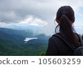 woman looking at mountain view 105603259