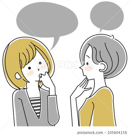 Two women having a conversation about wondering 105604158