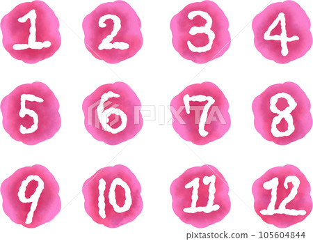 水彩風格手繪數字套裝(粉色) 水彩風格手繪數字套裝(粉色) 105604844