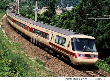 Nostalgic train Chuo Line limited express Shinano panorama formation Nostalgic train Chuo Line limited express Shinano panorama formation 105605129