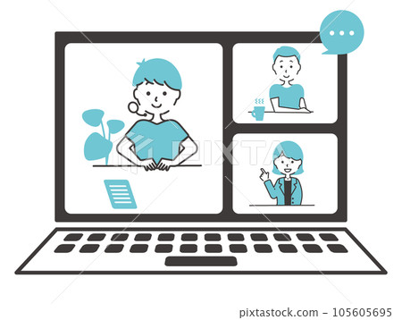 business people having a video conference business people having a video conference 105605695
