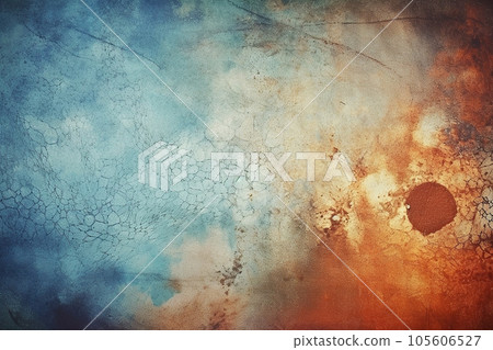 grunge blue and brown abstract watercolor on wall texture 105606527