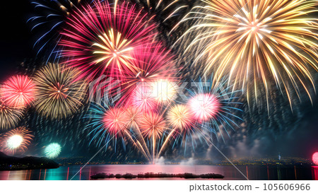 Colorful fireworks AI image 105606966
