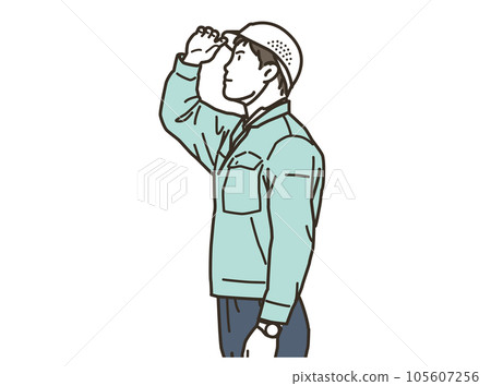 Profile of a male worker Profile of a male worker 105607256