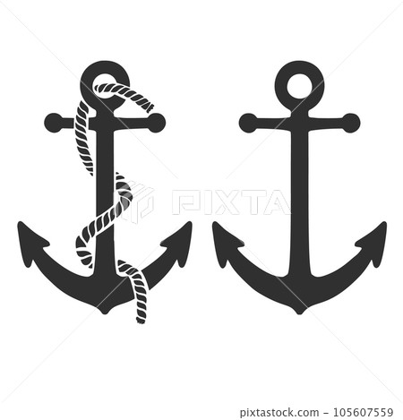 Illustration of the anchor in engraving style. Design element for poster, card, banner, sign, logo. Vector illustration Illustration of the anchor in engraving style. Design element for poster, card, banner, sign, logo. Vector illustration 105607559