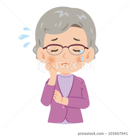 Crying elderly woman upper body 105607841