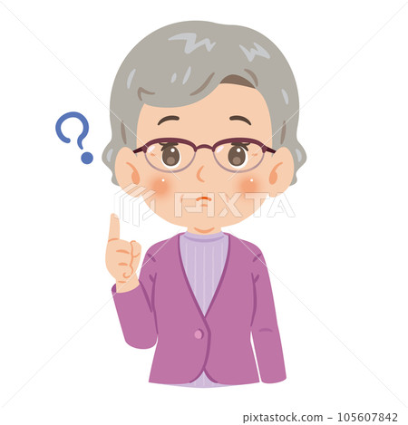 Doubt elderly woman upper body 105607842