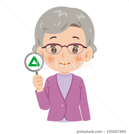 Answer Sankaku Elderly woman upper body 105607860