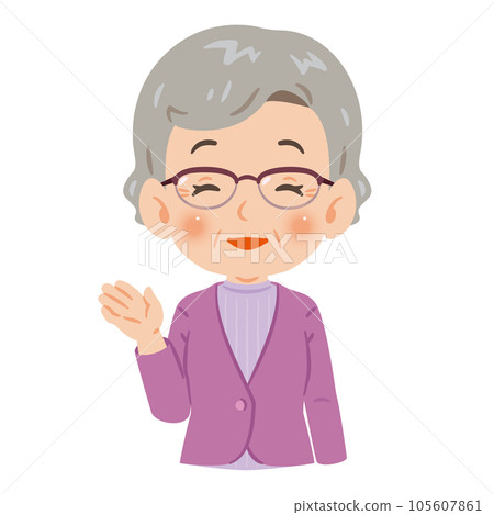 Guide Elderly woman upper body Guide Elderly woman upper body 105607861
