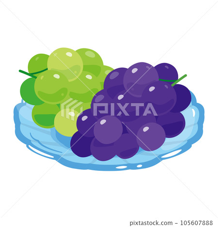 two kinds of grapes on a plate 105607888