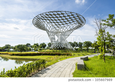 Building view of Shalun Smart Green Energy Science City in Tainan, Taiwan. it has become a research and development center for southern industries. Building view of Shalun Smart Green Energy Science City in Tainan, Taiwan. it has become a research and development center for southern industries. 105607989