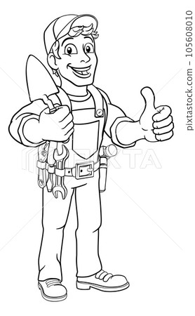 Trowel Construction Site Cartoon Builder Handyman 105608010