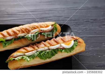 Banh Mi on a wooden table 105608302