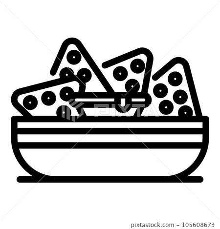 Nachos plate icon. Outline nachos plate vector icon for web design isolated on white background 105608673