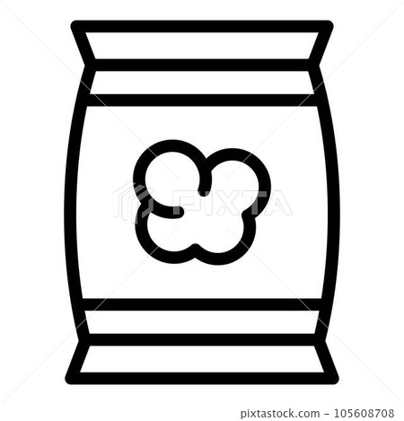 Popcorn pack icon. Outline popcorn pack vector icon for web design isolated on white background Popcorn pack icon. Outline popcorn pack vector icon for web design isolated on white background 105608708