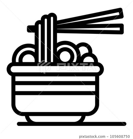 Asian food icon. Outline asian food vector icon for web design isolated on white background 105608750