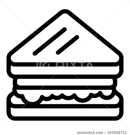 Food sandwich icon. Outline food sandwich vector icon for web design isolated on white background 105608752