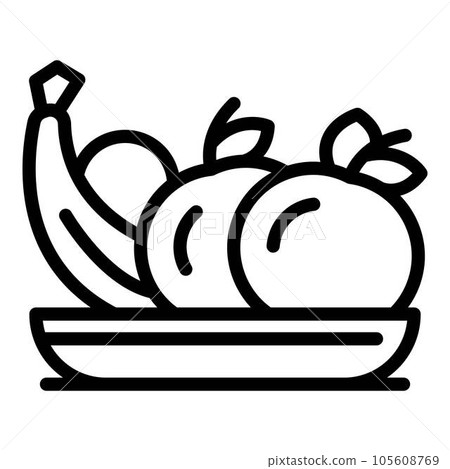 Fresh fruits icon. Outline fresh fruits vector icon for web design isolated on white background Fresh fruits icon. Outline fresh fruits vector icon for web design isolated on white background 105608769