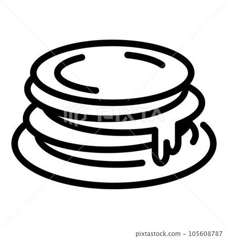 Lunch pancakes icon. Outline lunch pancakes vector icon for web design isolated on white background 105608787