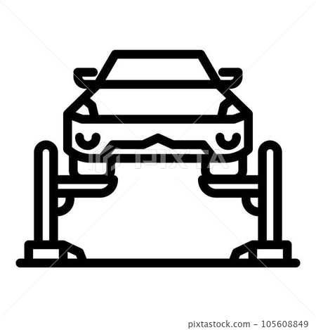 Mechanic car lift icon. Outline mechanic car lift vector icon for web design isolated on white background 105608849