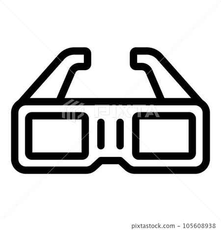 Cinema glasses icon. Outline cinema glasses vector icon for web design isolated on white background 105608938