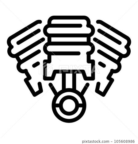 Car pistonicon. Outline car piston vector icon for web design isolated on white background 105608986