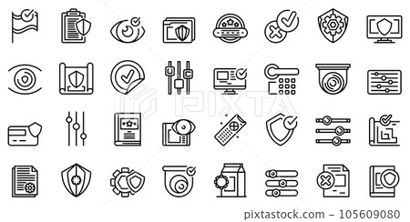 Control icons set. Outline set of control...-插圖素材 [105609080] - PIXTA圖庫