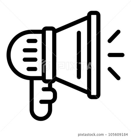 Megaphone idea icon. Outline megaphone idea vector icon for web design isolated on white background Megaphone idea icon. Outline megaphone idea vector icon for web design isolated on white background 105609184