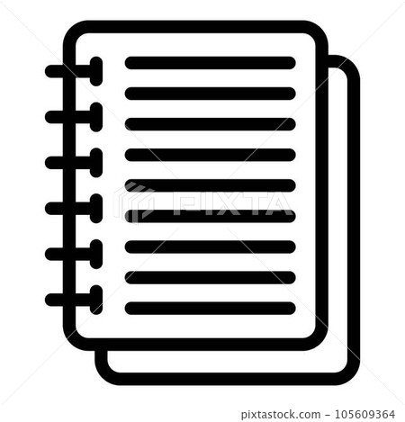 Notebook scenario icon. Outline notebook scenario vector icon for web design isolated on white background 105609364