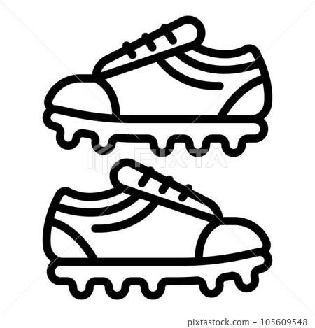 Cleat football boots icon. Outline cleat football boots vector icon for web design isolated on white background Cleat football boots icon. Outline cleat football boots vector icon for web design isolated on white background 105609548