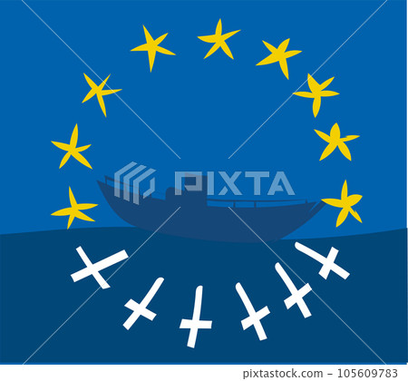Migrants drowned in the mediterranean concept Migrants drowned in the mediterranean concept 105609783